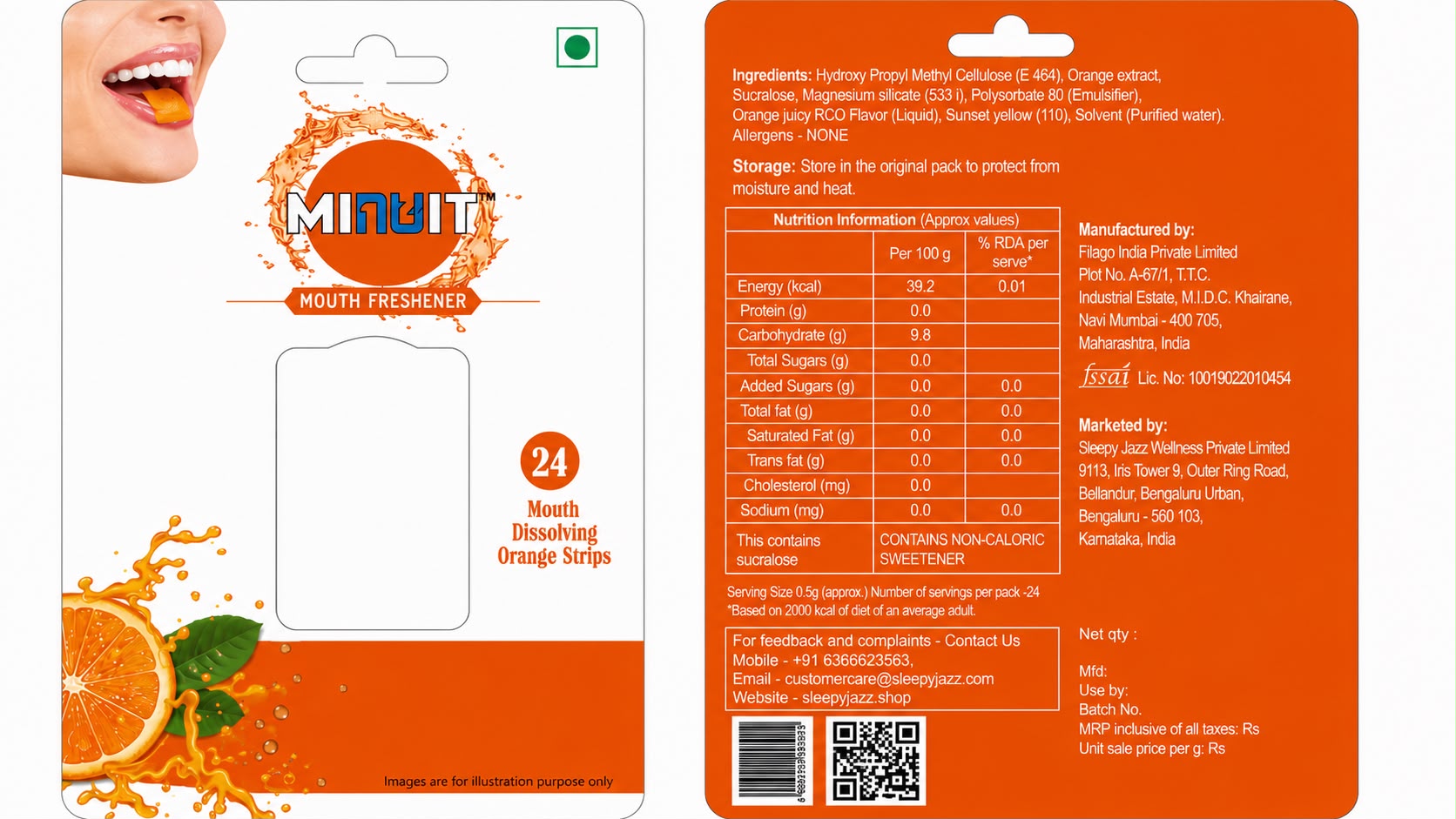 Minuit - Mouth Freshner - Orange